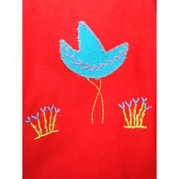 Vintage 40s jacket Wool Medium LOPEZ  MEXICO Embellished FELT Couple On Back Red - Picture 11 of 12